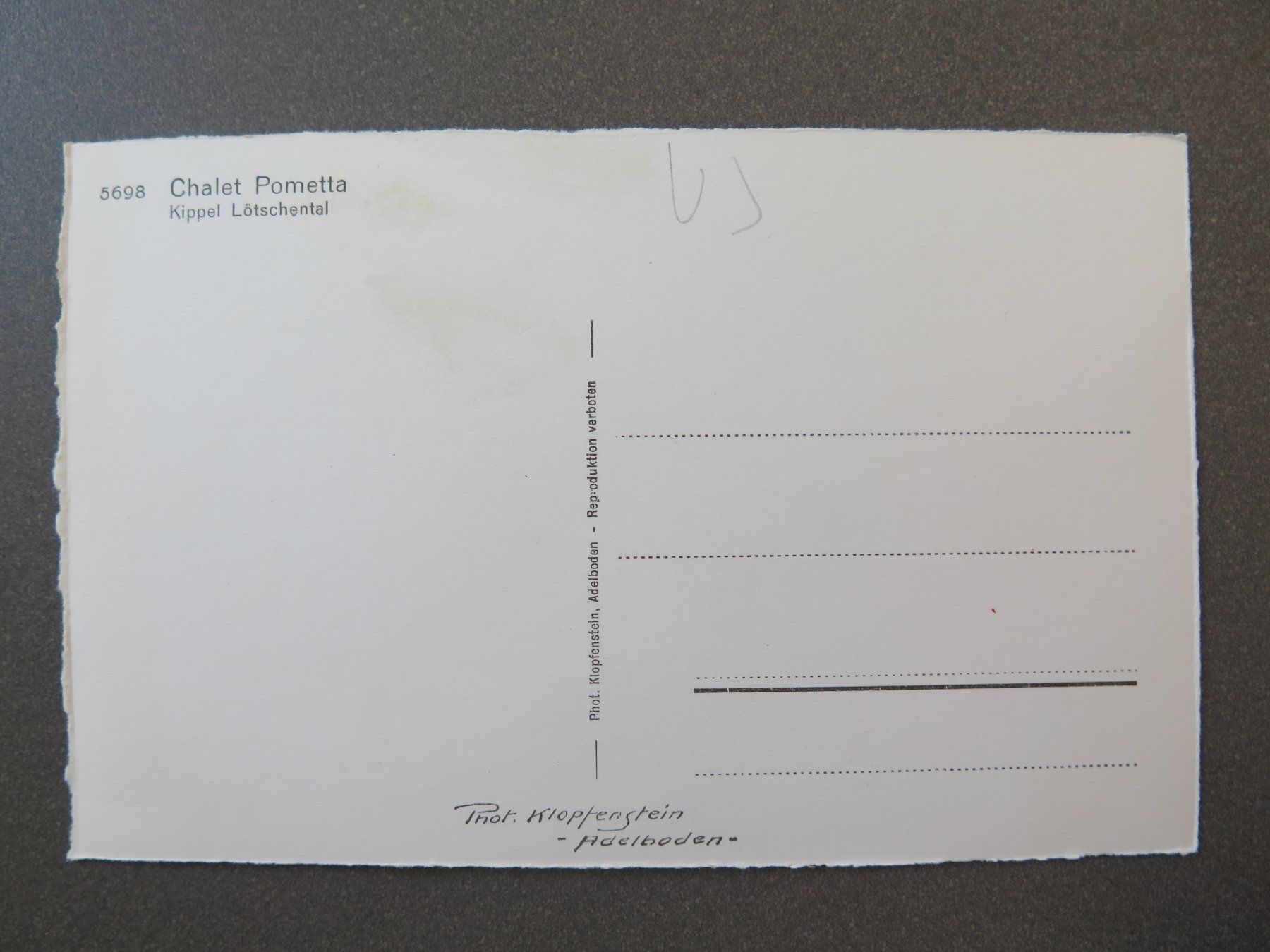 Cartoline postali: LÖTSCHENTAL - KIPPEL - CHALET POMETTA – Usato da Wittenbach venduto da lipasal 1