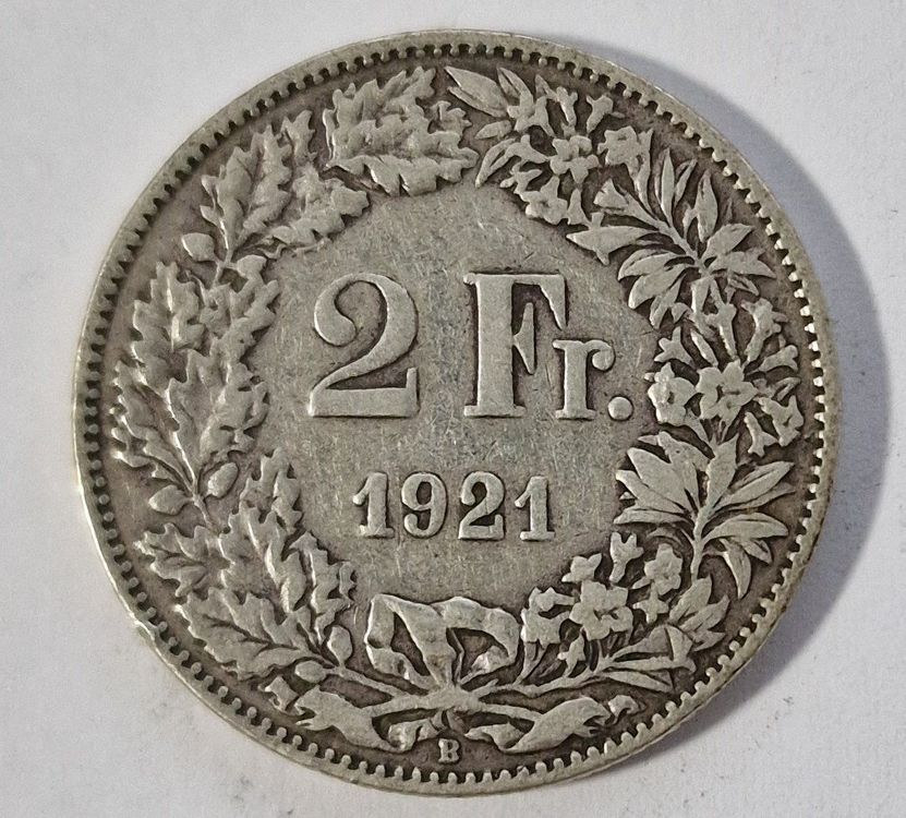 Tutti le monete: 2 Franken 1921 Schweiz Silber – Usato da Mitlödi venduto da Raphy1996