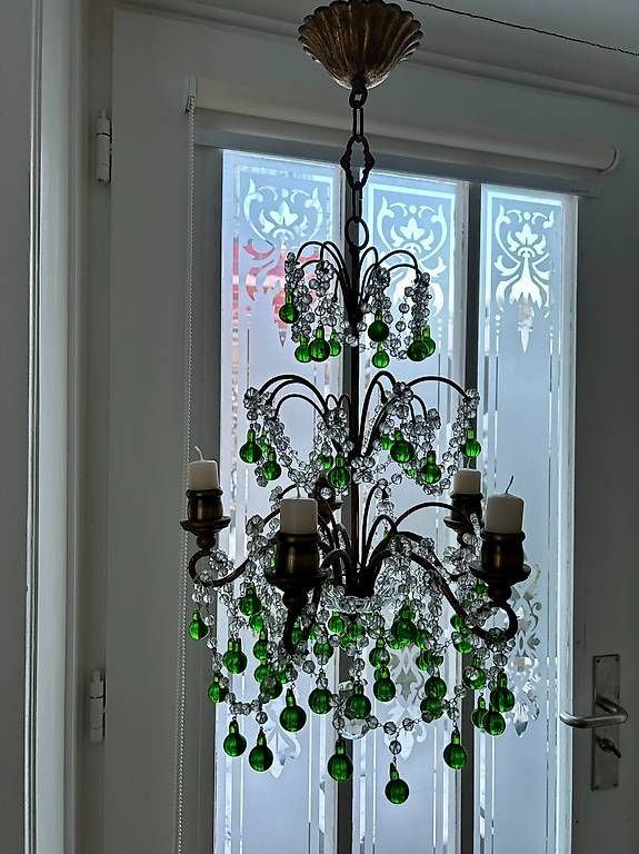 Lustres & lampes de plafonds: Kristall Leuchter mit Kerzen "ANTIK" – D'occasion à St. Gallen par matasurf 1