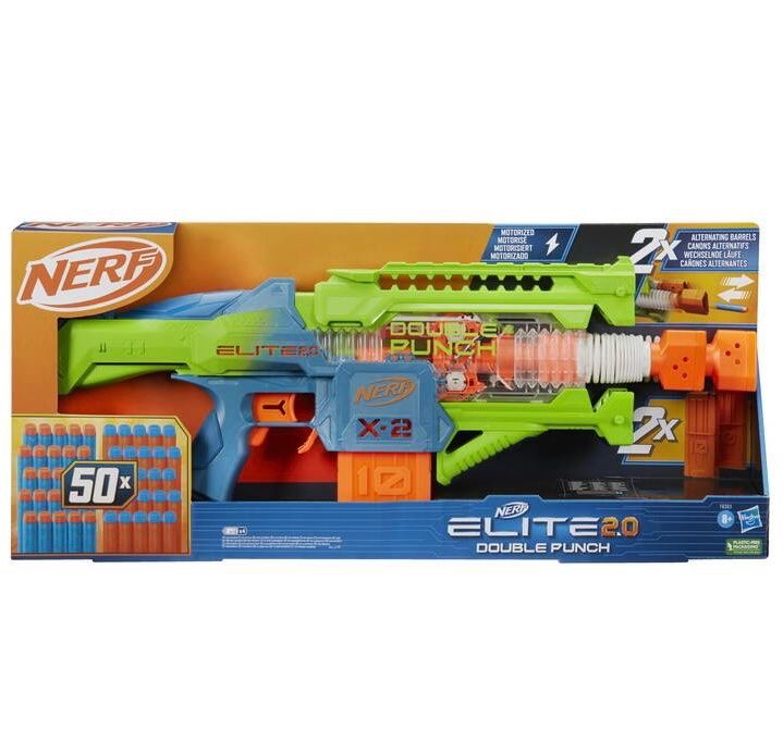 Nerf Giocattoli: NERF Elite 2.0 Double Punch motorisiert Blaster mit 50 Darts – Nuovo e nell'imballaggio originale da Basel venduto da Seifehuesli 2