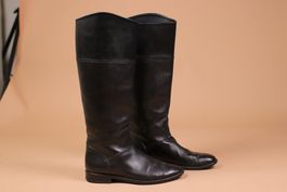 1980s-1990s CHANEL Black Leather Riding Boots - Size 40