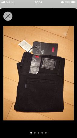 Levi's Premium 712 Slim Damenjeans Schwarz W27 Neu