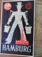 Rarität: Historischer Plan Hamburg, spez. Falttechnik, 1949
