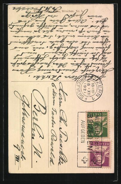 Cartoline postali: AK Bern, Kesslergasse mit Münster, 1921 – Usato da Berlin venduto da bartko-reher 1