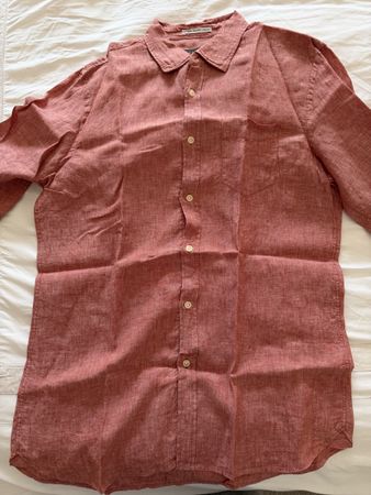 Linen shirt - Coral - Size M