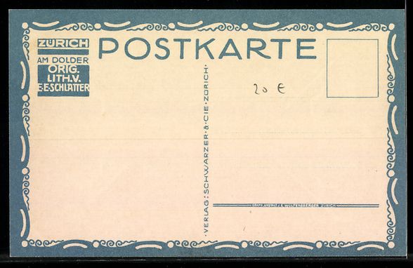 Cartoline postali: Künstler Ernst E. Schlatter: Zürich, A – Usato da Berlin venduto da bartko-reher 1