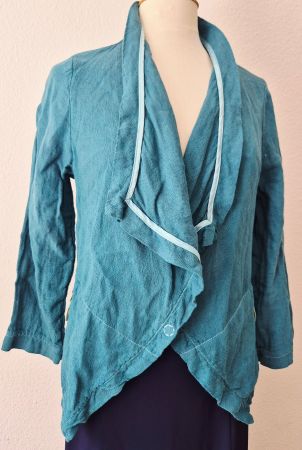 JACKE BLAZER NILE S 36 TÜRKIS PERTOL LEINEN LINEN TOP ZU BLU