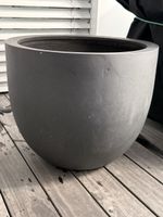 Blumentopf Anthrazit rund guter Zustand Outdoor 