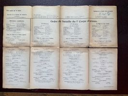 Ordre de bataille 1er Corps d'armée 1903