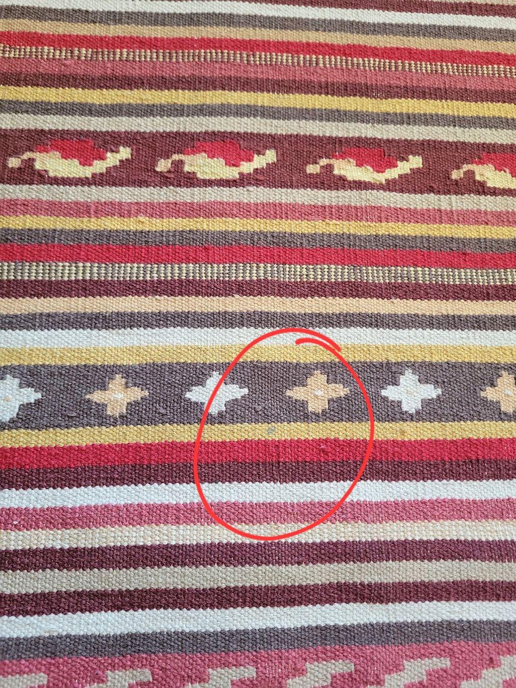 Tappeti: Tapis à rayures, tons rouges et ocres – Usato da Vevey venduto da Nirgal 9