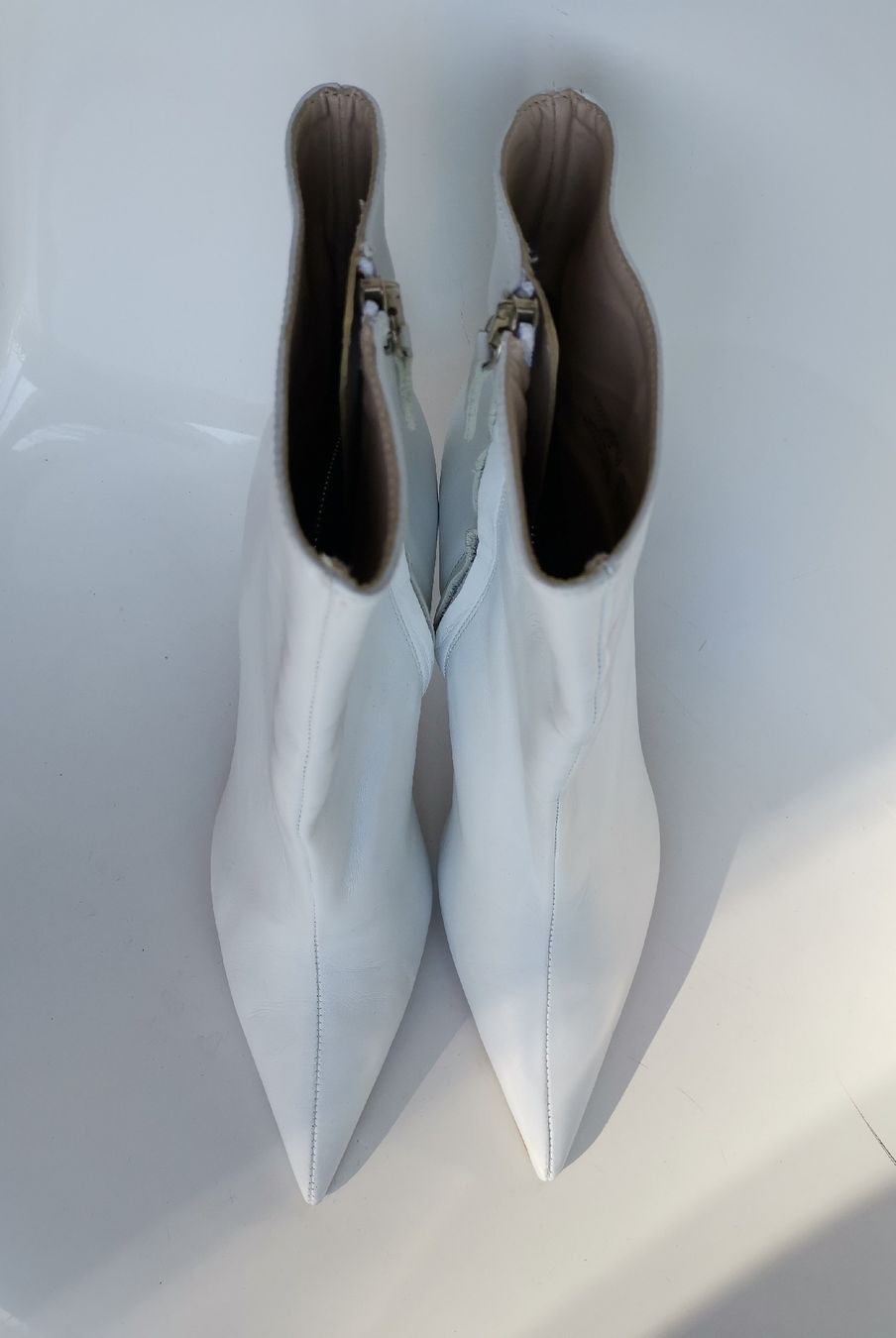 Zara Damenschuhe: Zara Leder Stiefeletten, weiss – Gebraucht aus Uerikon von pink_flamingo 1