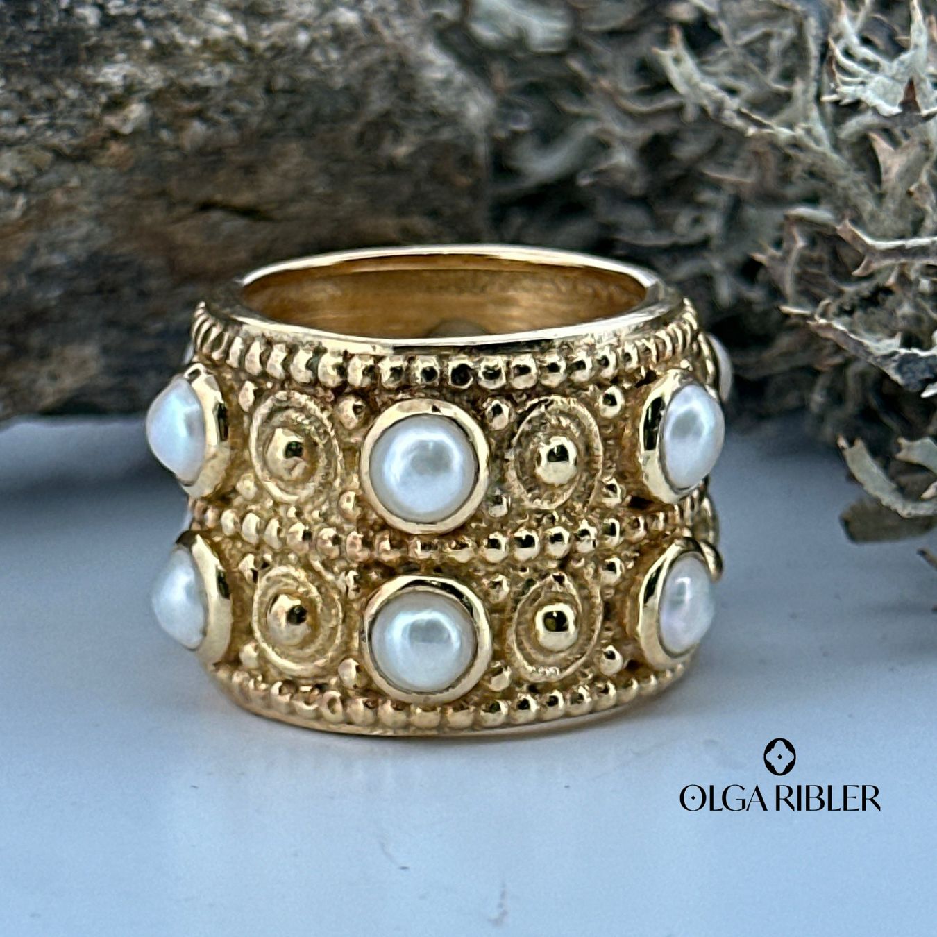 Olga Ribler Anelli: Unikate Silber Ring 925 Grösse 59 mit Perlen – Nuovo (secondo la descrizione) da Luzern venduto da Schmuckoutlet 1