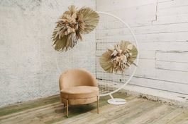 Sessel Samt in Beige