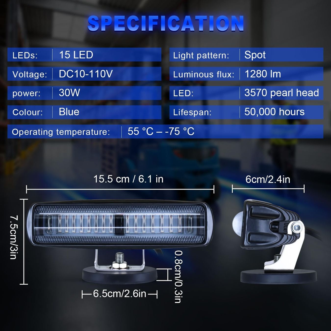 Fari: LED Gabelstapler-Warnleuchten Blau 30 W Magnetfuß 2er-Set – Nuovo e nell'imballaggio originale da Suhr venduto da SchnapperCH 7
