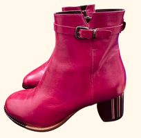 ZINDA Stiefeletten Gr. 38 NEU Leder Rot Holzabsatz