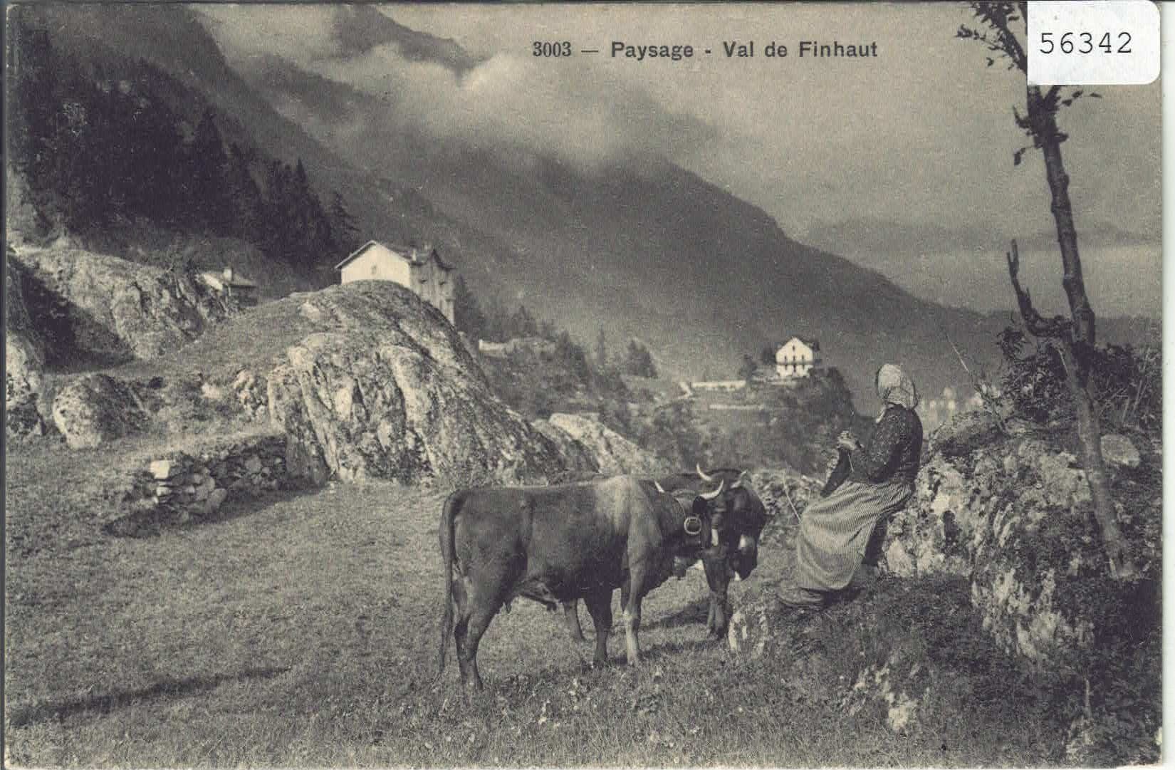 Cartoline postali: Paysage - Val de Finhaut - Kühe - animee – Usato da Ettingen venduto da Kartenplanet