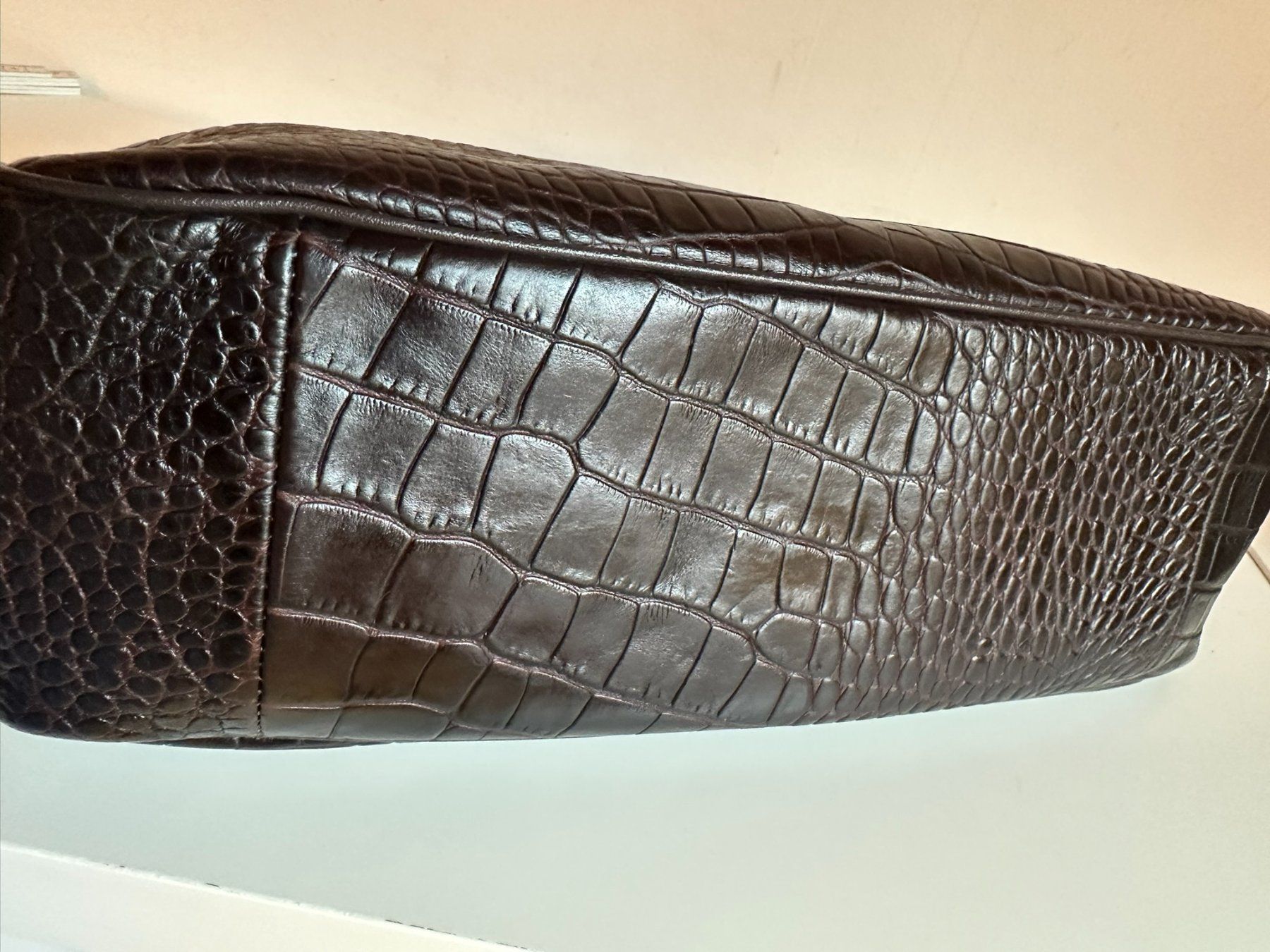 Longchamp Sacs femmes: Sac Longchamp Roseau - Cuir Croco marron. – D'occasion à Bernex par euma1976 2