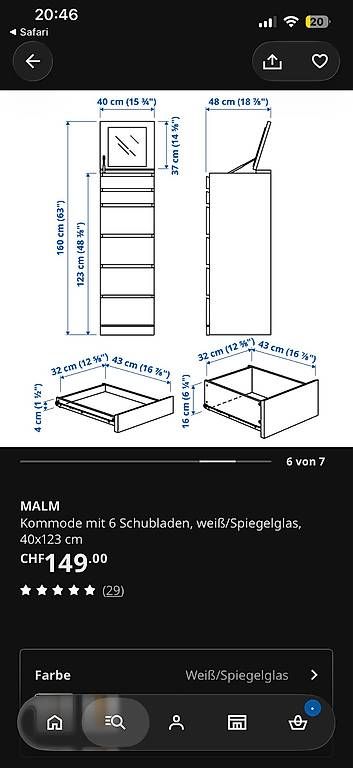 Ikea Cassettiere: 5x Malm Kommoden schwarz – Usato da Tuggen venduto da Tantas 2