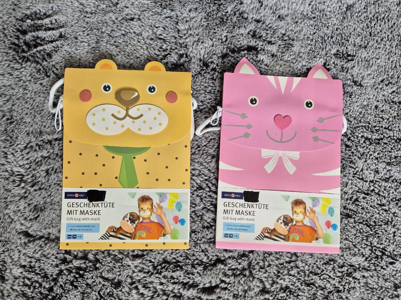 Borse & Zaini: Geschenktüte mit Maske Tierdesign, 2 Stk., neu – Nuovo e nell'imballaggio originale da Widnau venduto da KleineHonigblume