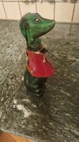Eye-catcher alte Schnapsflasche Hund mit Livree Glas Deko 🐕