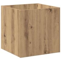 Jardinière chêne artisanal 40x40x40 cm bois d'ingénierie