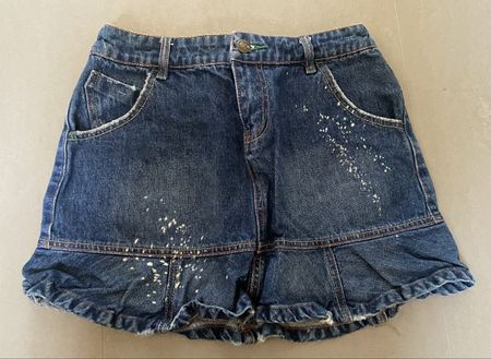 Jeansrock UR 8011 mit Farbspritzern blau Grösse 36