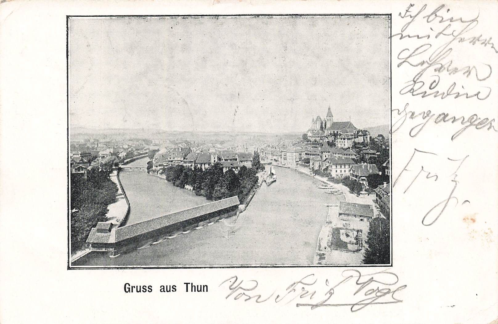 Ansichtskarten: Gruss Thun – Gebraucht aus Biasca von Blenio71