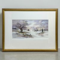 Pascal GONTHIER - paysage d'hiver à l'aquarelle sur carton
