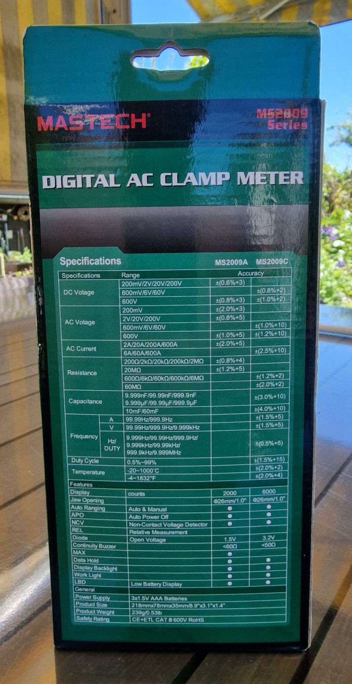 Misurare: Zangenmultimeter MASTECH MS2009A – Nuovo e nell'imballaggio originale da Stein am Rhein venduto da Sab1 4