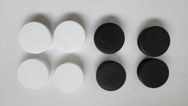 8x Lamellenstopfen rund schwarz und weiss Durchmesser 60mm