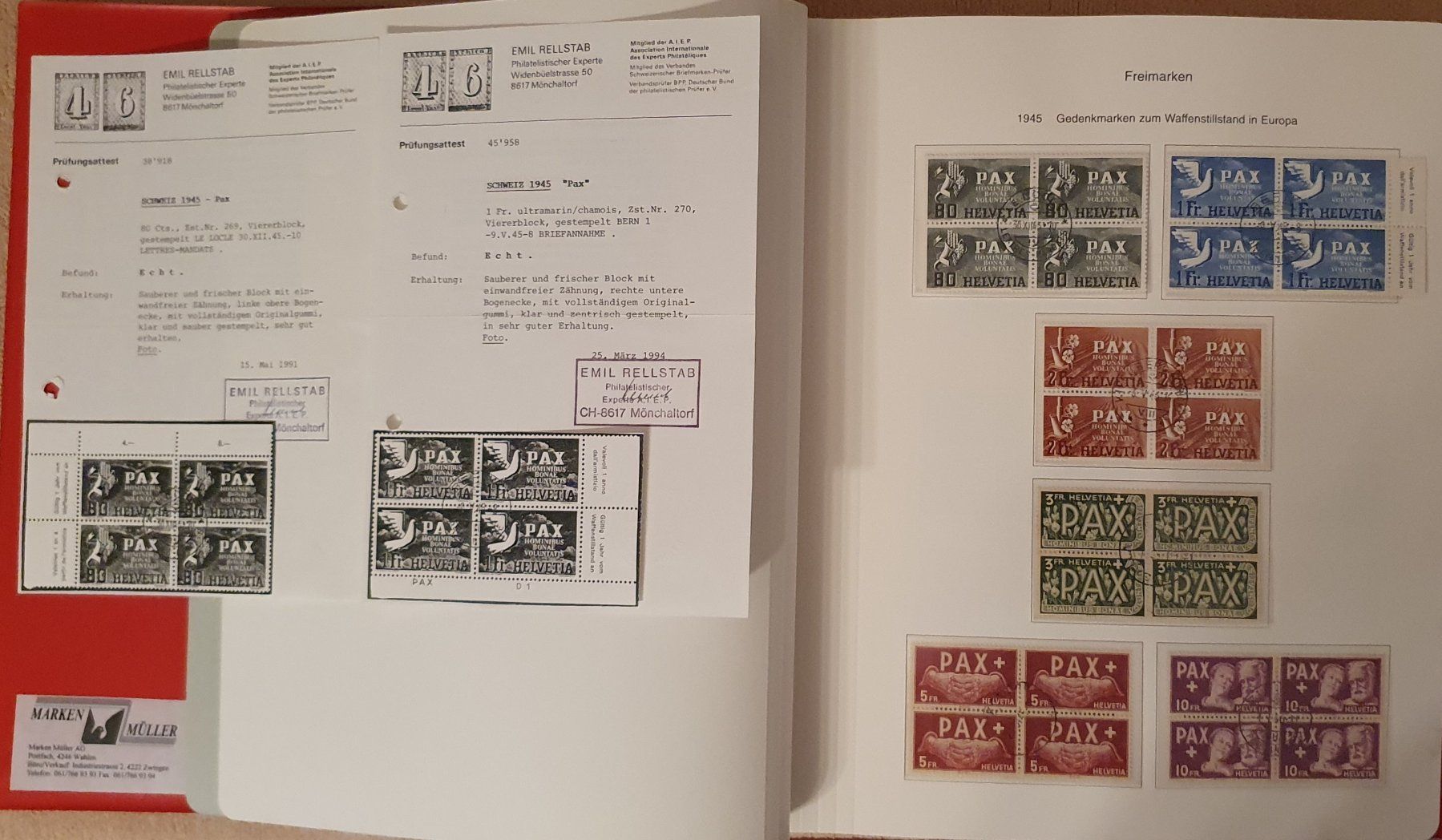 Alle Briefmarken: 4er Block Sammlung Freimarken Gestempelt 1945 - 1990 – Gebraucht aus Kreuzlingen von Rschweiz1