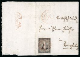 ALTSCHWEIZ «Zürich 4 - Brief mit BOITE», Kat. 79'500.-