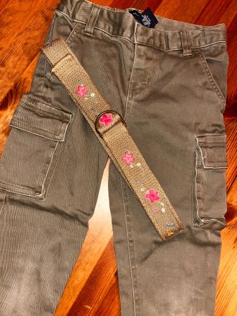 Ralph Lauren Green cargo trousers (including belt) age 6