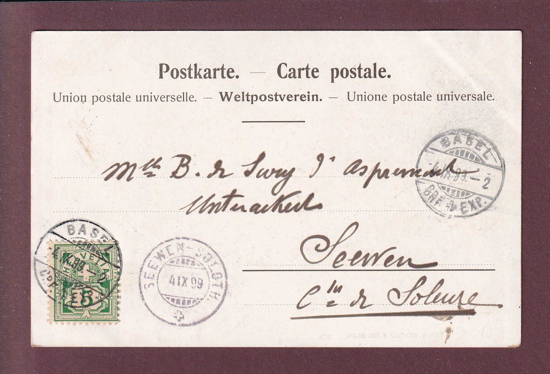 Cartes postales: BASEL - St. Elisabethenkirche - 1899 // Eckbug // – D'occasion à Pully par nicecards 1