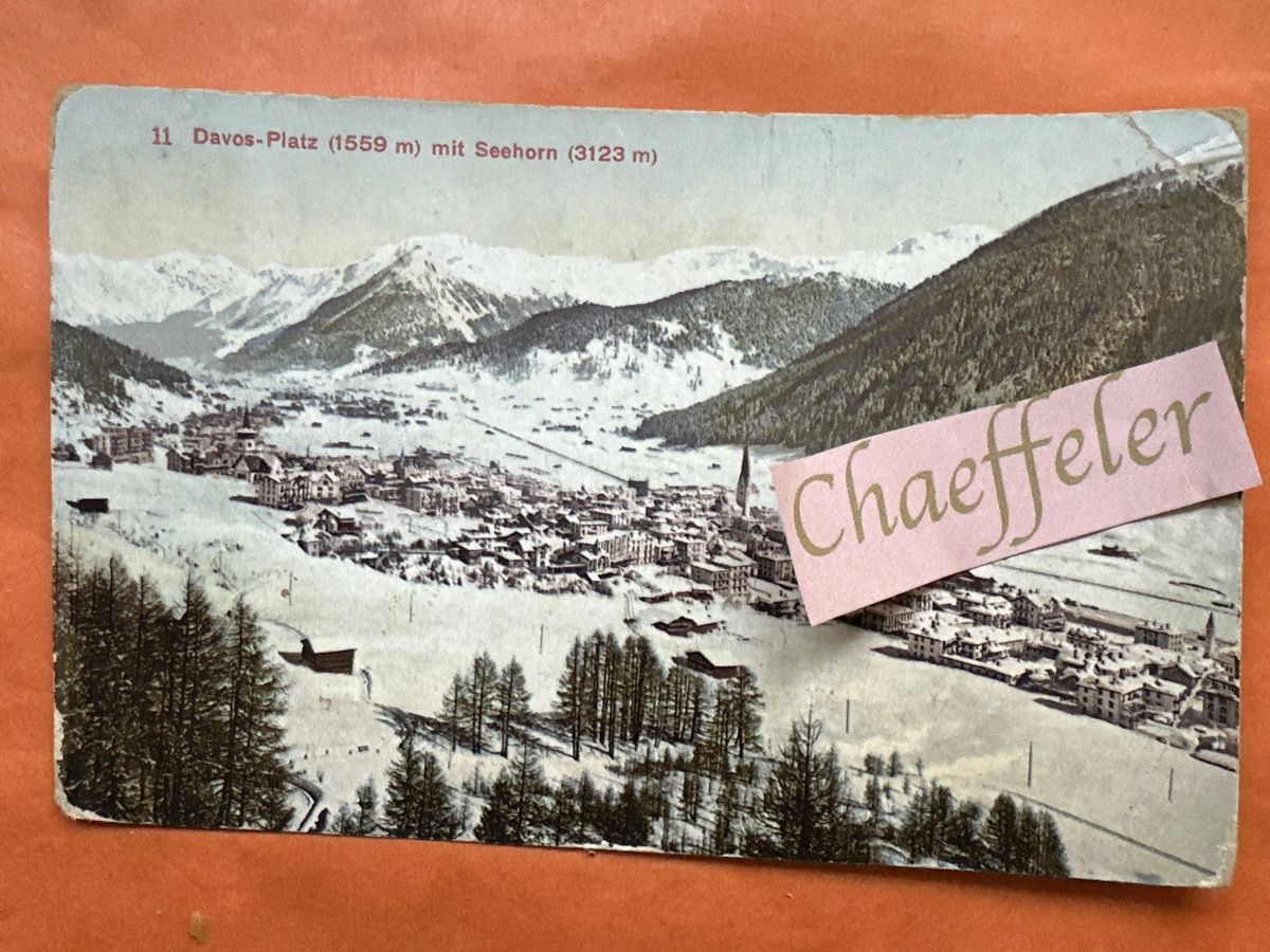 Ansichtskarten:  1911 Davos Platz mit Seehorn – Defekt aus Zürich von Chaeffeler