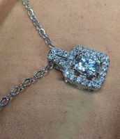 Collier argent avec diamant de moissanite de 0,5 ct certifié