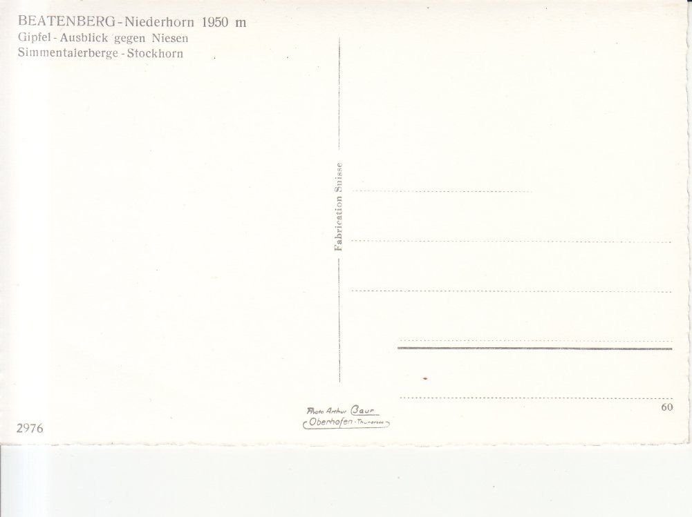 Ansichtskarten: Niederhorn ca. 1950 – Gebraucht aus Bürglen TG von StampGraf 1