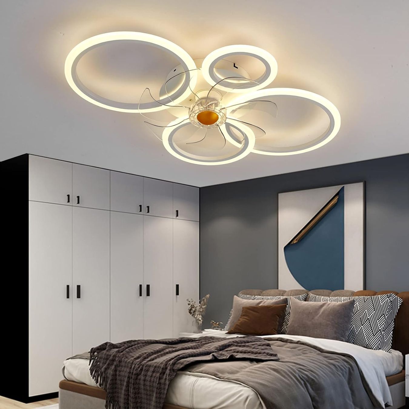 Lustres & lampes de plafonds: Deckenventilator mit Lampe LED dimmbar App & FB – Neuf avec emballage d'origine à Zürich par ausverkauf50 6
