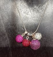 KETTE SILBER 925 & 4 BUNTE KUGELN ANHÄNGER
