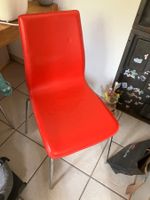 Stuhl Kunstleder rot / orange / grün