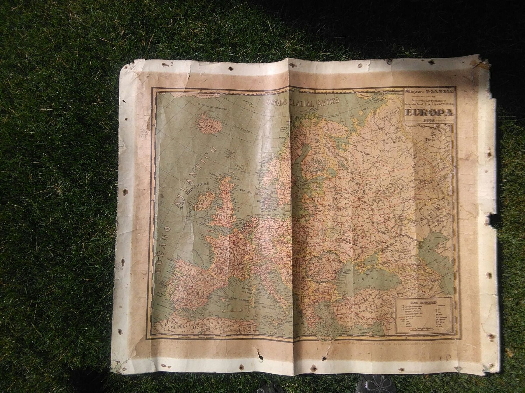 Cartine & Atlanti: Europa-Karte, 1936 – Usato da Neuenhof venduto da elRey123 5