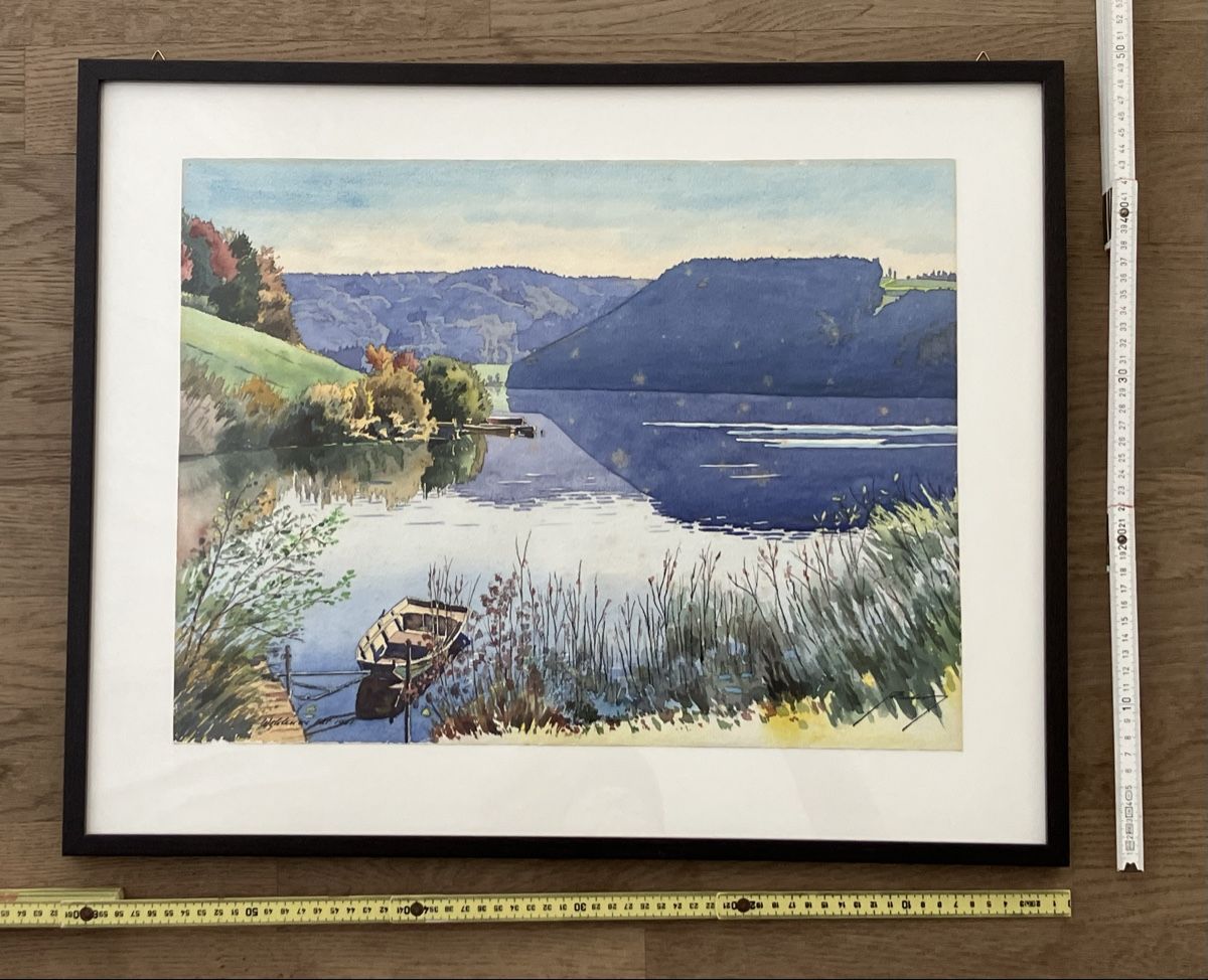 Dipinti: Wohlensee 1961 Aquarell von Armin Biber – Usato da Müntschemier venduto da Ruebezahl2067 2