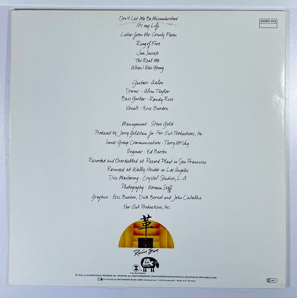 Schallplatten: LP: ERIC BURDON BAND - Sun Secrets (1974) – Gebraucht aus Frenkendorf von Yard-Sale-2000 1