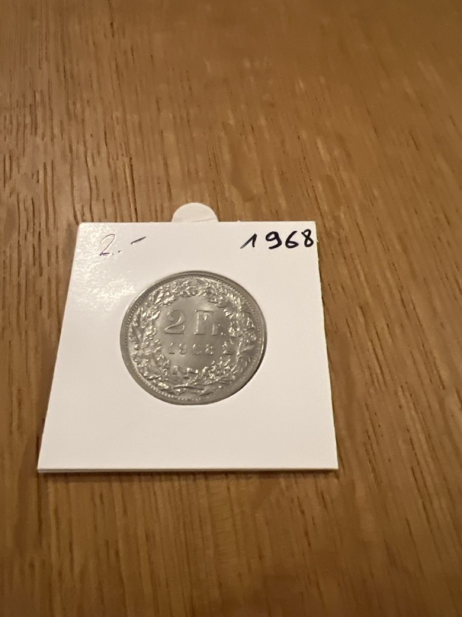 Tutti le monete: 2 CHF / 1968 ohne MZ – Usato da Neuchâtel venduto da Rafaboum