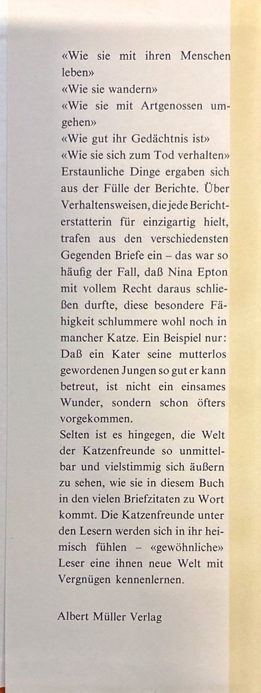 Libri: Epton Nina, Meine Katze hat einmal... – Nuovo (secondo la descrizione) da Sarnen venduto da Livres 2