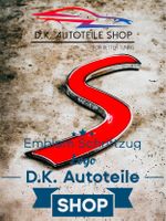 BMW Mini S Emblem Schriftzug Logo aus Metall NEU Rot/Chrom
