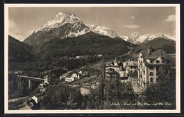 Schuls /Scuol, Ortsansicht mit Piz Pisoc
