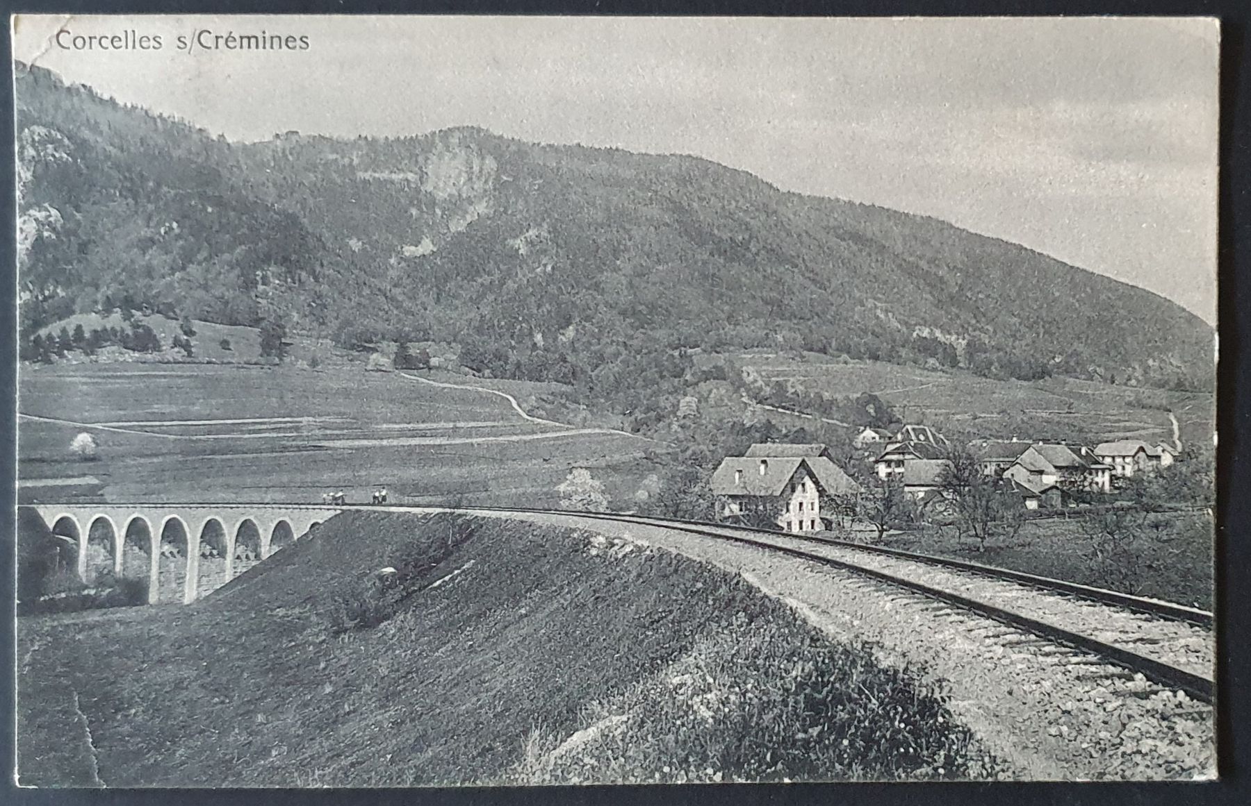Ansichtskarten: Corcelles - Crémines Viadukt 1917, mit Bahnpoststempel – Gebraucht aus Kreuzlingen von Rschweiz1