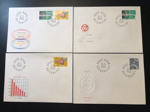Alle Briefmarken: Ersttagsbriefe Bern 13.03.1967 – Neu (gemäss Beschreibung) aus Herisau von ErWi9100