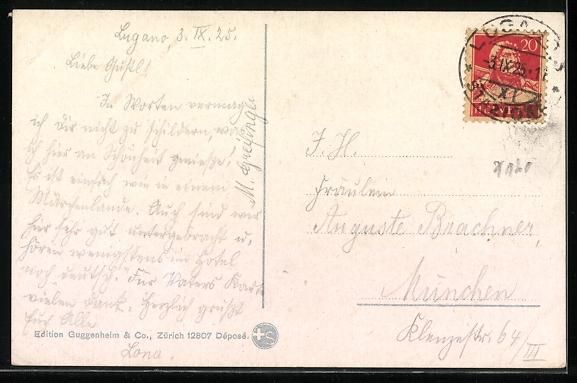 Cartoline postali: AK Lugano, Paradiso, 1925 – Usato da Berlin venduto da bartko-reher 1